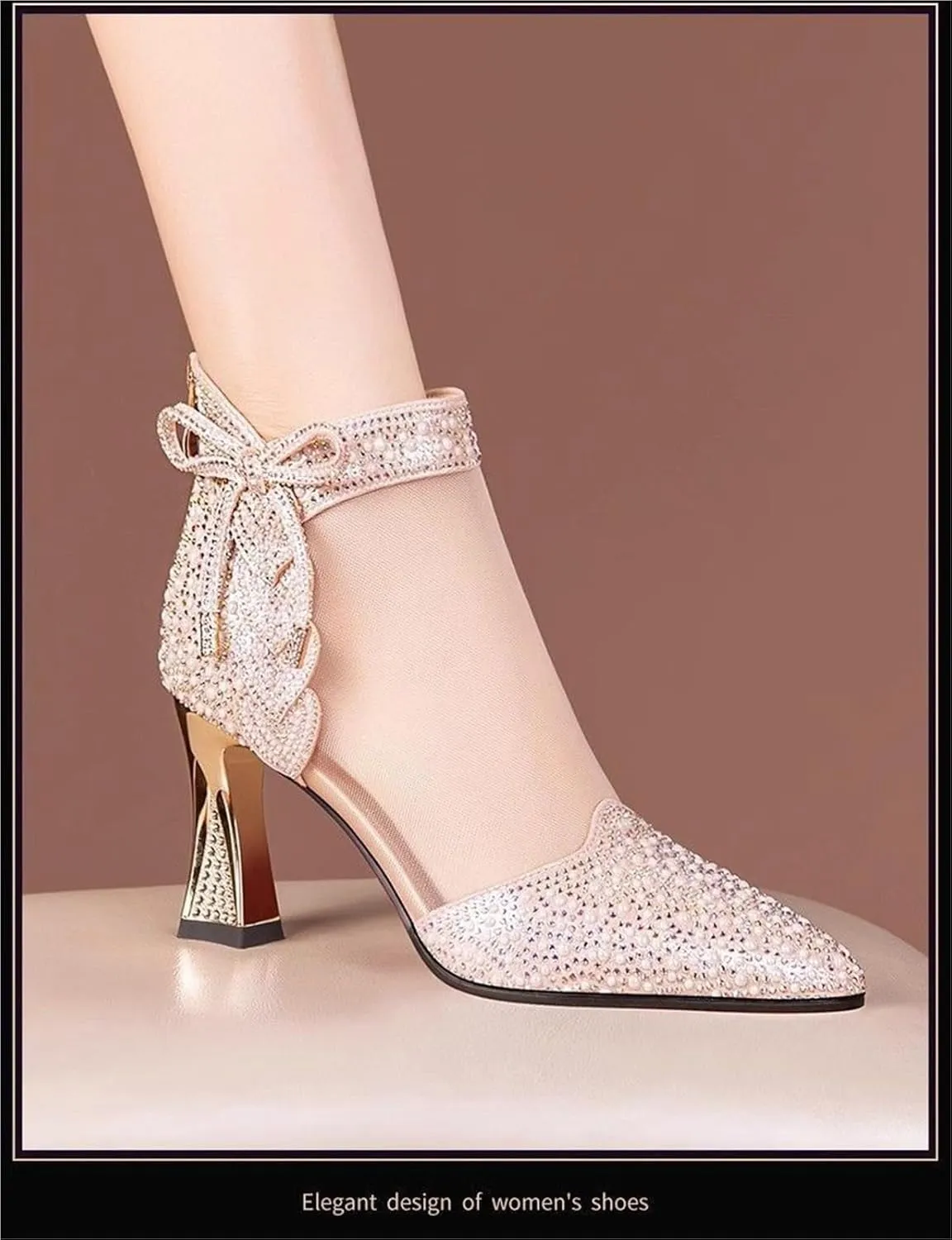 Women's Peep Toe High Heels Sandals Women's Rough Sandals Summer Fashion High Heel Hollow Out Sandals Large Size Casual Shoes