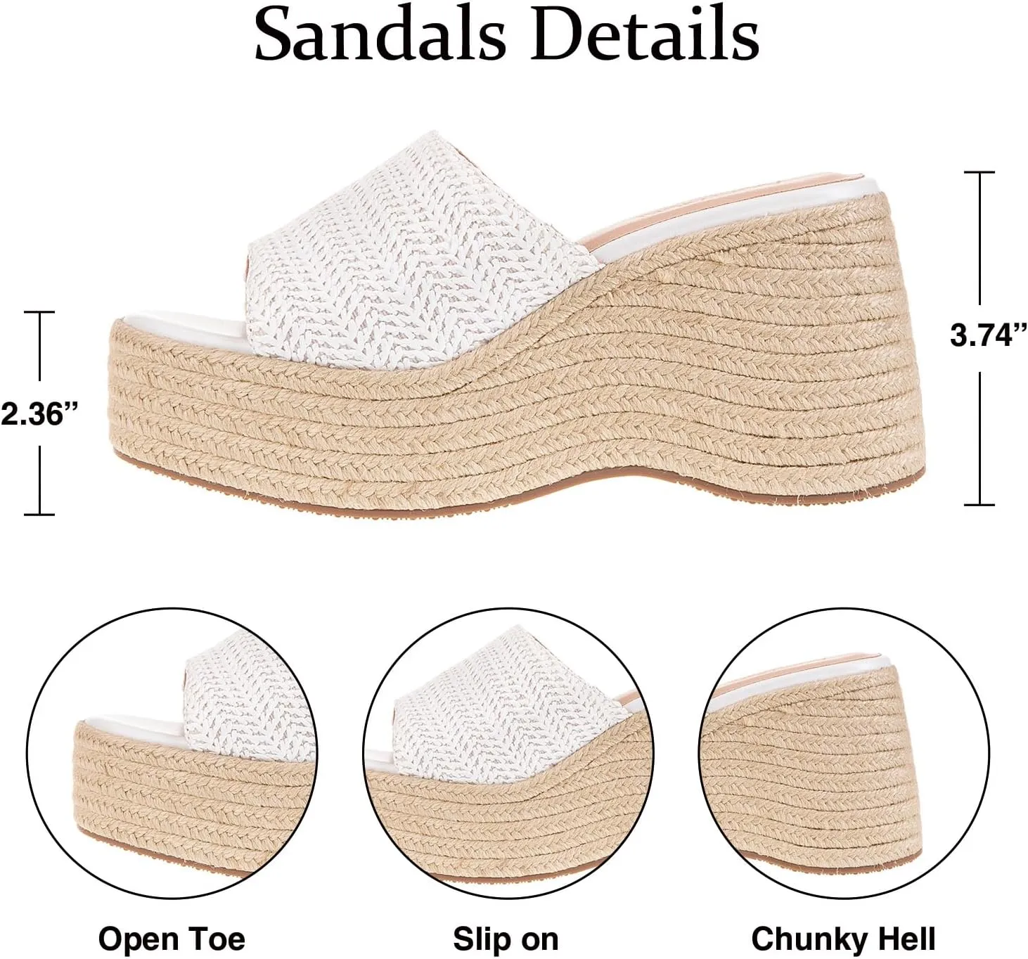 Women's Platform Wedge Espadrille Sandals wedge heel Sandals For Women Summer Beach