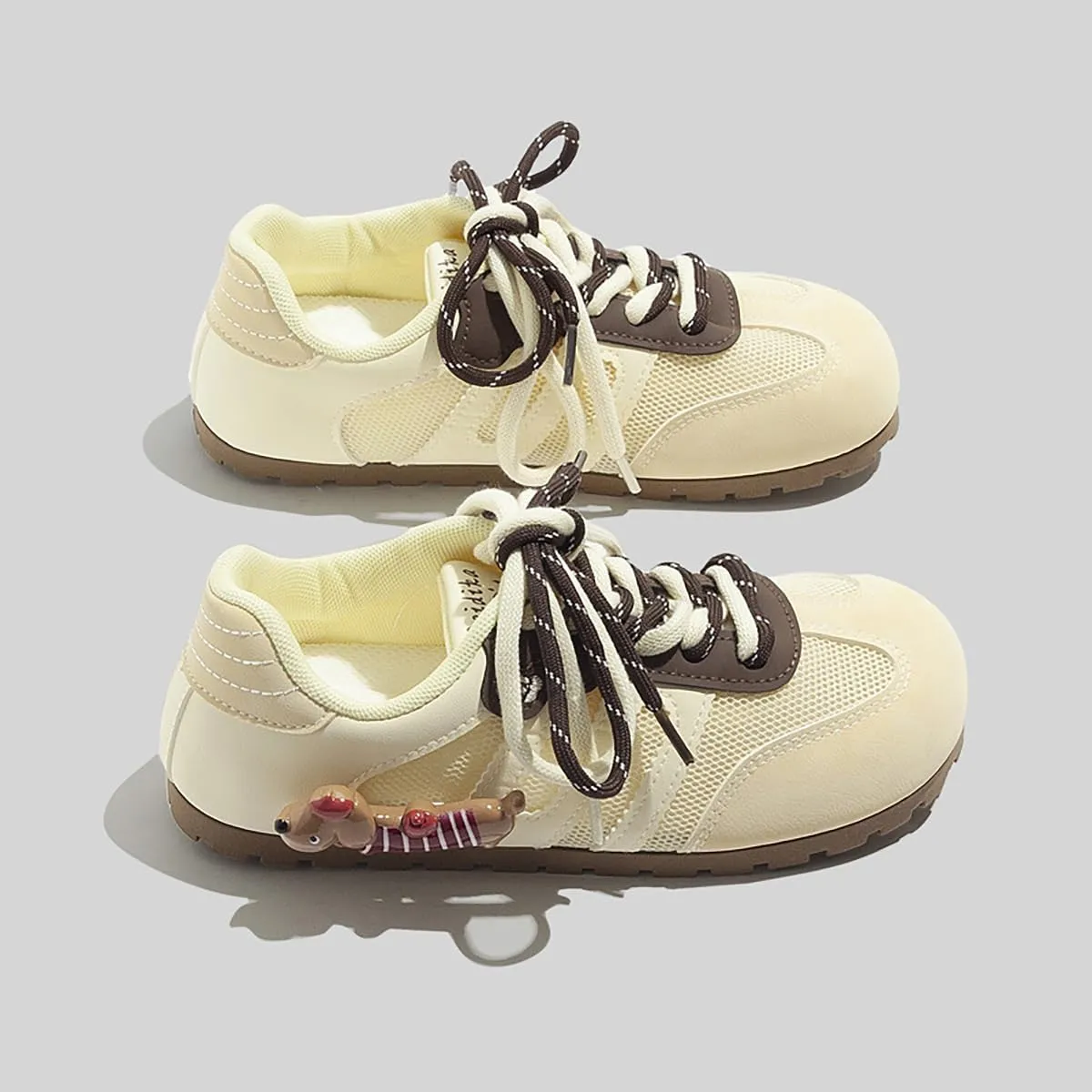 Women's Shoes Lightweight Fashion Y2K Bow Decoration Round Toe Shoes Casual Colored Lace Dexun Sneakers