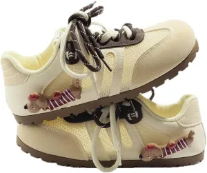 Women's Shoes Lightweight Fashion Y2K Bow Decoration Round Toe Shoes Casual Colored Lace Dexun Sneakers