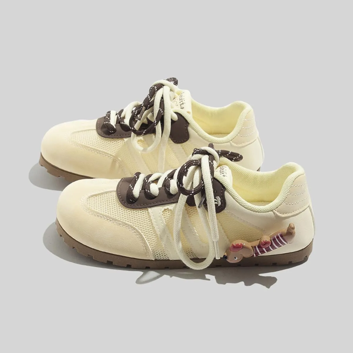 Women's Shoes Lightweight Fashion Y2K Bow Decoration Round Toe Shoes Casual Colored Lace Dexun Sneakers