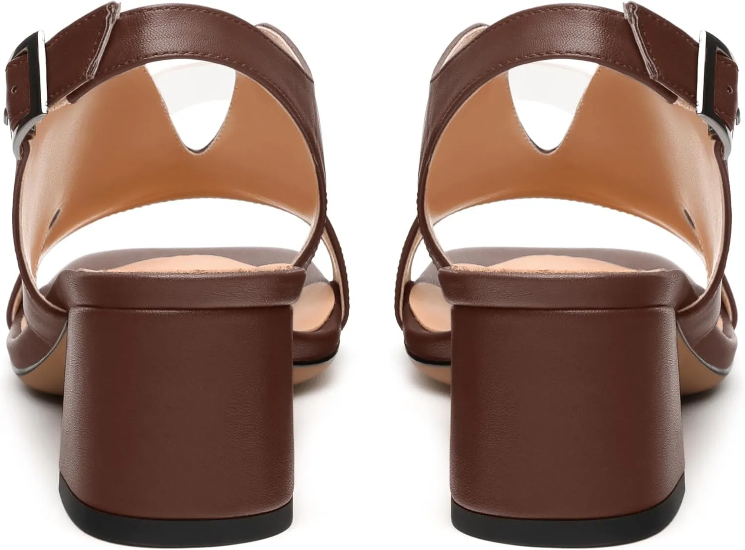 Womens Slingback Sandals, Peep Toe Mid Block heel Sandals for Women, Leather Insole Comfort Sandals 2"