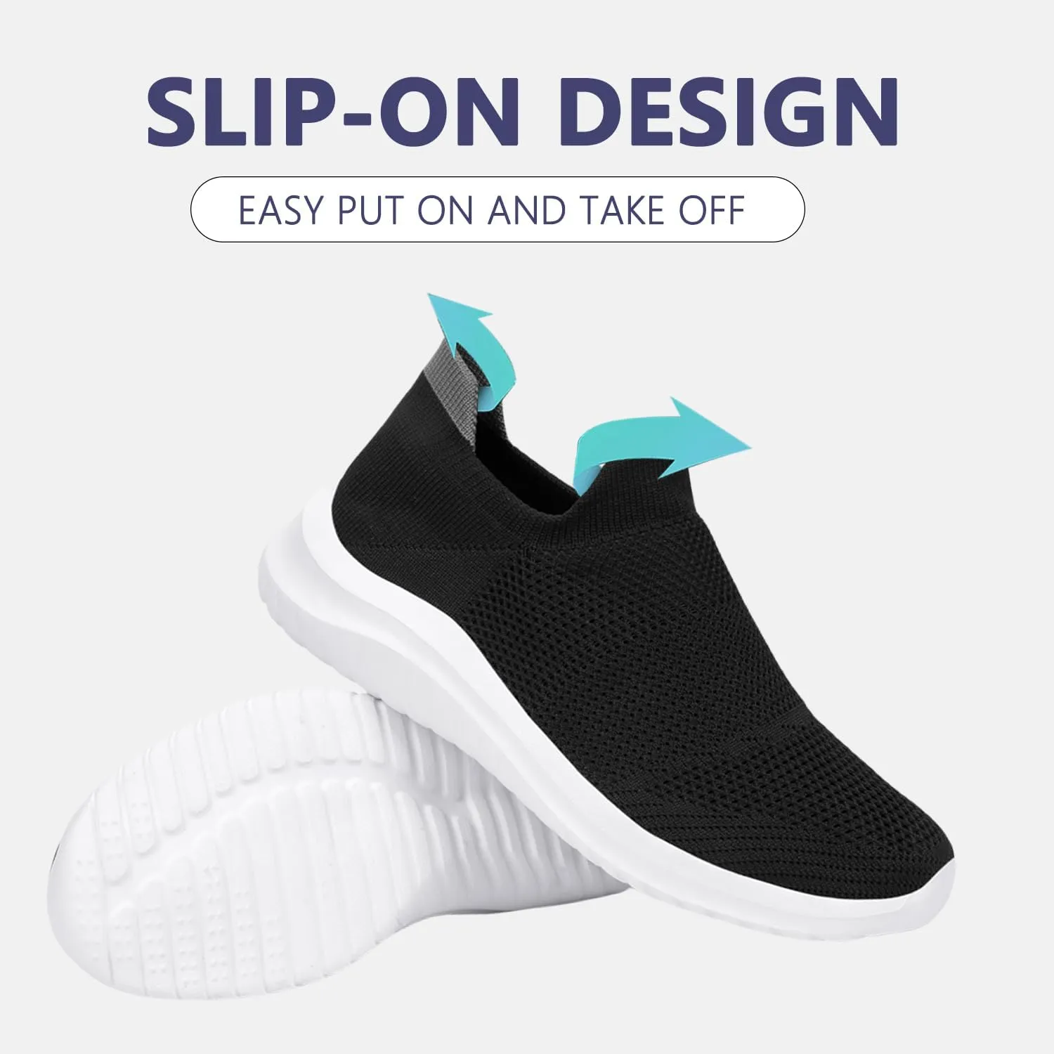 Women's Slip On Sneakers Women, Non Slip Work Shoes Comfortable Lightweight Breathable Casual Shoes for Walking Travel Work