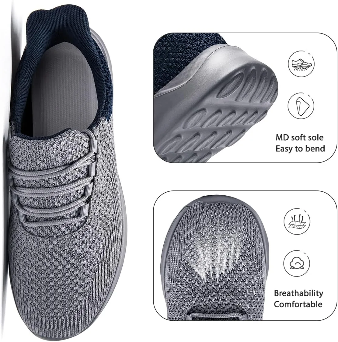 Women's Slip on Walking Shoes Lightweight Casual Tennis Sneakers Workout Breathable Running Shoes Comfortable Fashion Athletic Sports Gym Sneakers