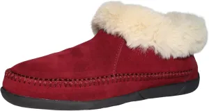 Women's Slippers Genuine Suede Memory Foam Winter House Fluffy Slippers with Faux Fur Collar and Sheepskin Insole Indoor and Outdoor Warm Shoes Rubber Sole