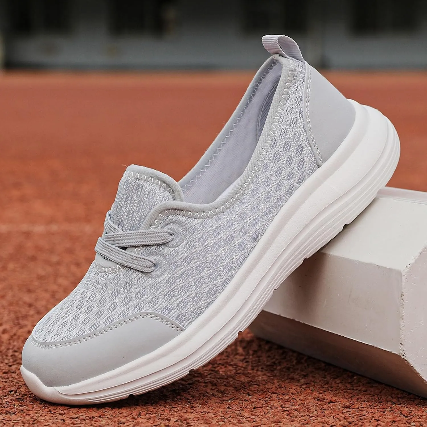 Women's Soft Sole Mesh Comfort Orthopedic Shoes, Women Slip On Walking Shoes with Arch Support Breathable Non Slip Orthopedic Sneakers for Plantar Fasciitis