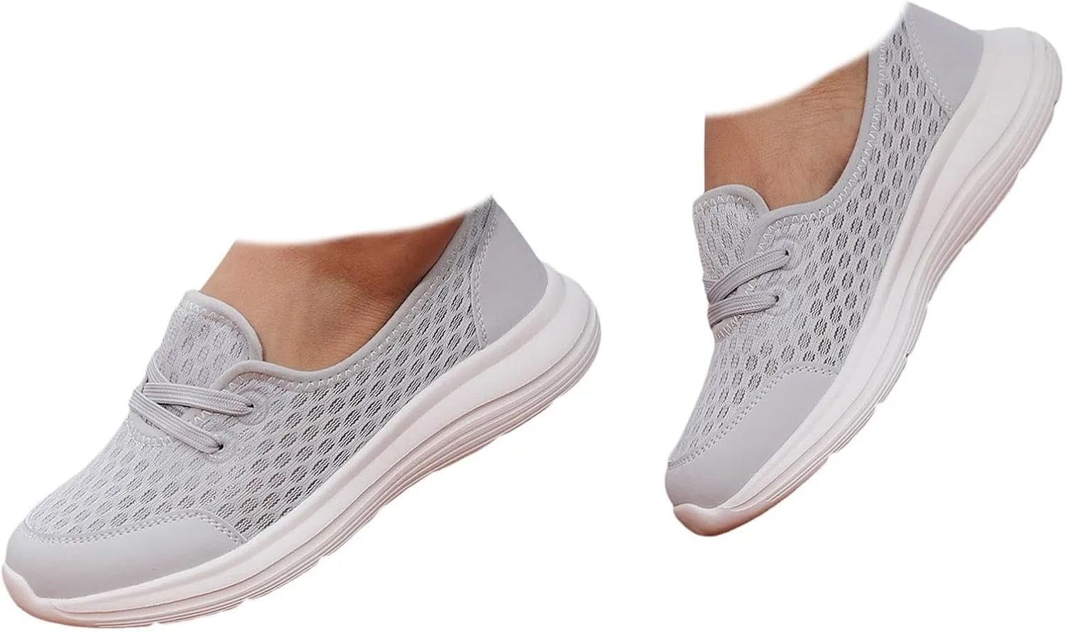Women's Soft Sole Mesh Comfort Orthopedic Shoes, Women Slip On Walking Shoes with Arch Support Breathable Non Slip Orthopedic Sneakers for Plantar Fasciitis