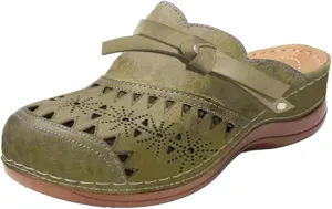 Women's Summer Casual Slipper 2024 Arch Support Clogs Garden Shoes Outdoor Beach Slippers with Removable Cushion Footbed