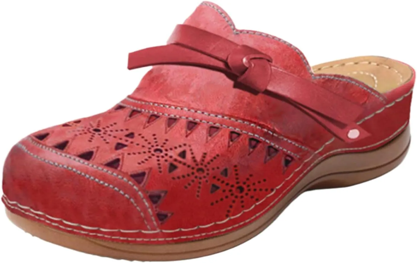 Women's Summer Casual Slipper 2024 Arch Support Clogs Garden Shoes Outdoor Beach Slippers with Removable Cushion Footbed