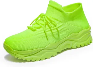 Women's Walking Shoes Slip-On Running Shoes- MD Sole Lightweight Sneakers for Women, Breathable Arch Support Running Gym Shoes
