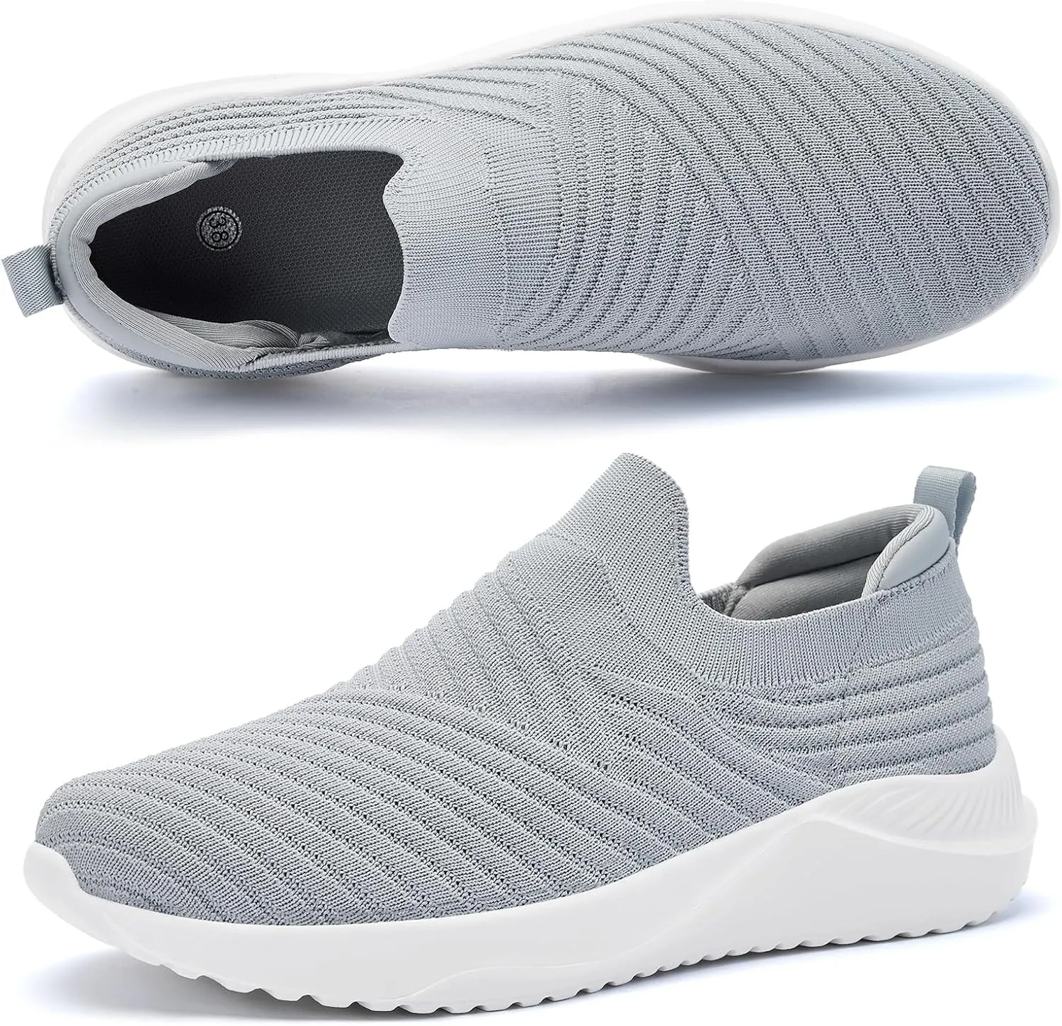 Womens Walking Shoes Slip on Sneakers Comfortable Knitted Mesh Sneakers Lightweight Casual Work Shoes