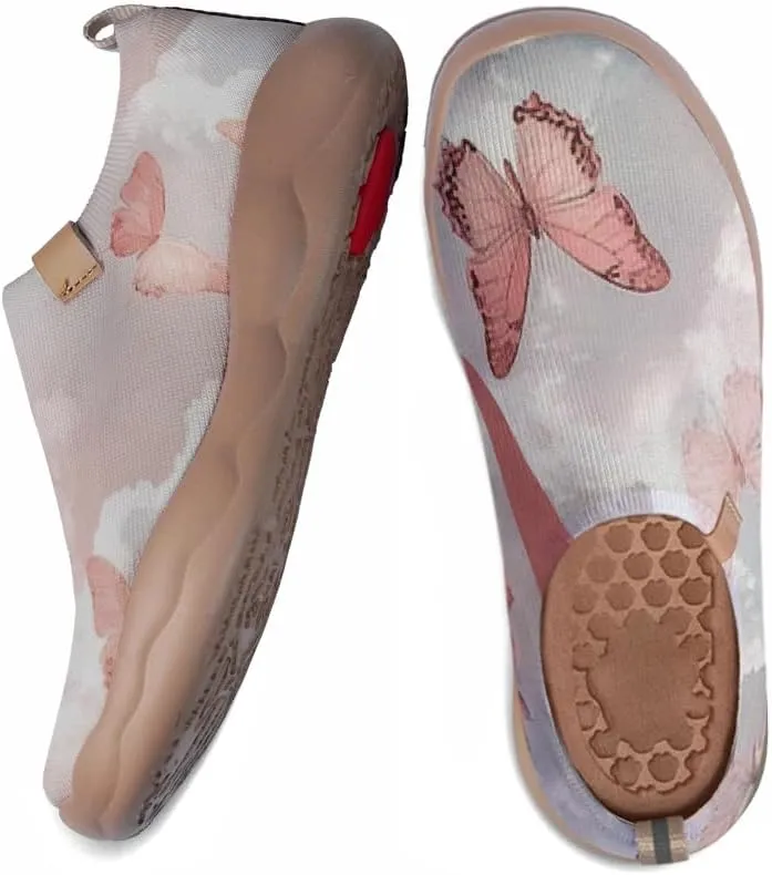 Women's Walking Sneakers Casual Slip On Loafers Comfort Knitted Travel Painted Shoes