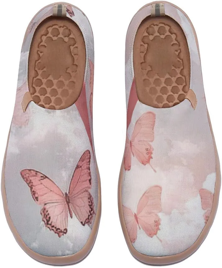 Women's Walking Sneakers Casual Slip On Loafers Comfort Knitted Travel Painted Shoes