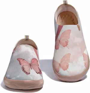 Women's Walking Sneakers Casual Slip On Loafers Comfort Knitted Travel Painted Shoes