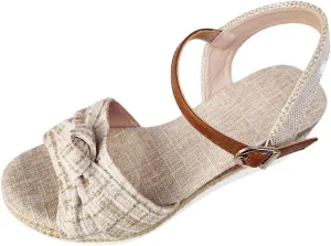 Women's Wedge Sandals,Low Wedge Heels Summer Dressy Ankle Strap Open Toe Flower Shoes Comfortable Sandals