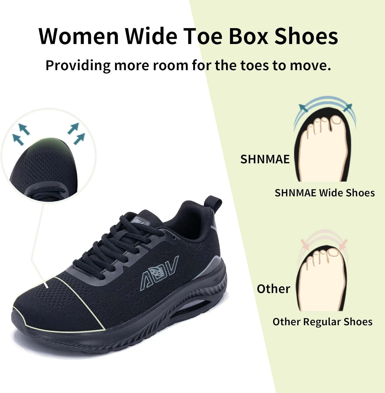 Women's Wide Toe Box Arch Support Walking Shoes Plantar Fasciitis Orthotic Air Tennis Sneakers