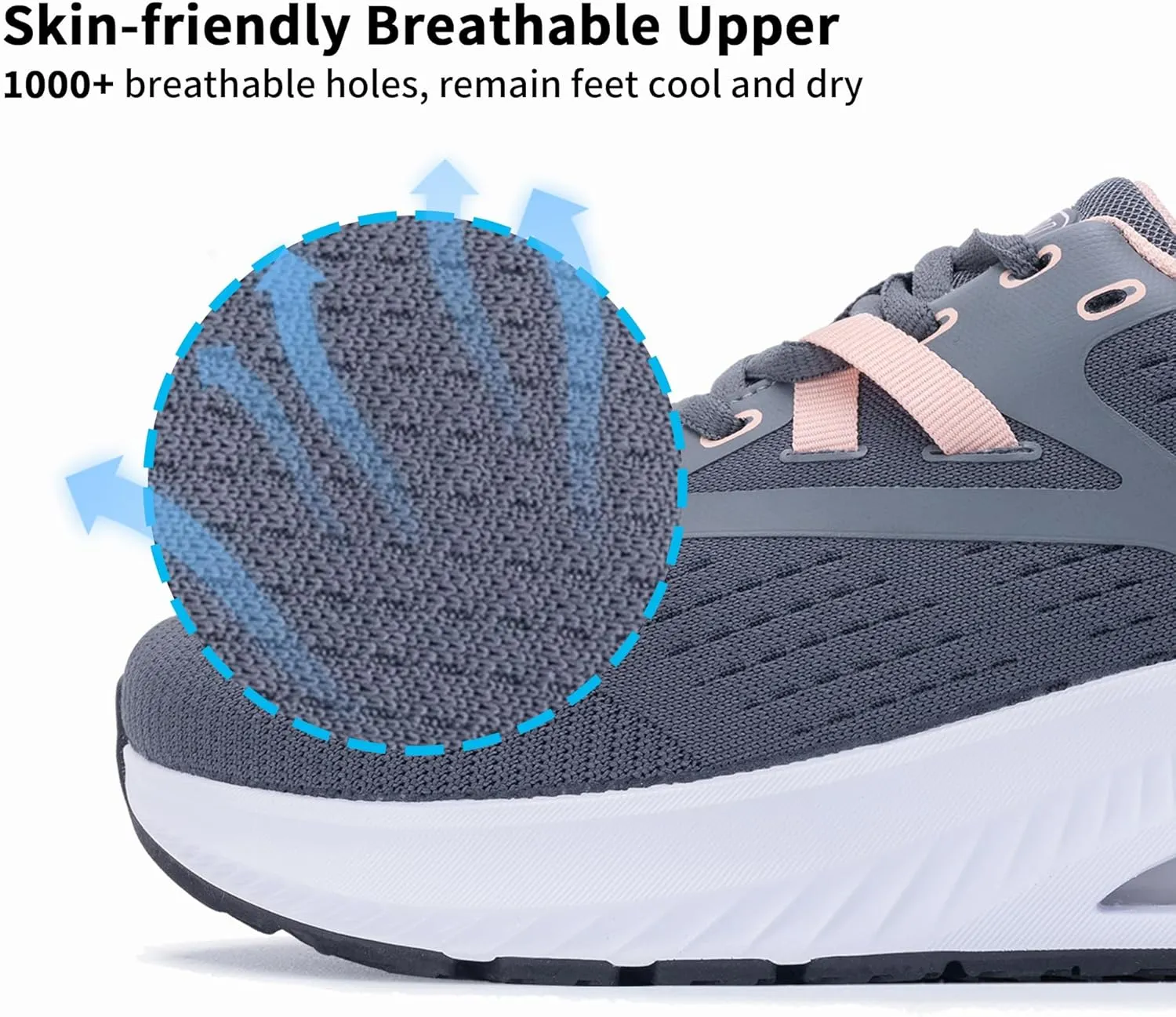 Women's Wide Toe Box Arch Support Walking Shoes Plantar Fasciitis Orthotic Air Tennis Sneakers
