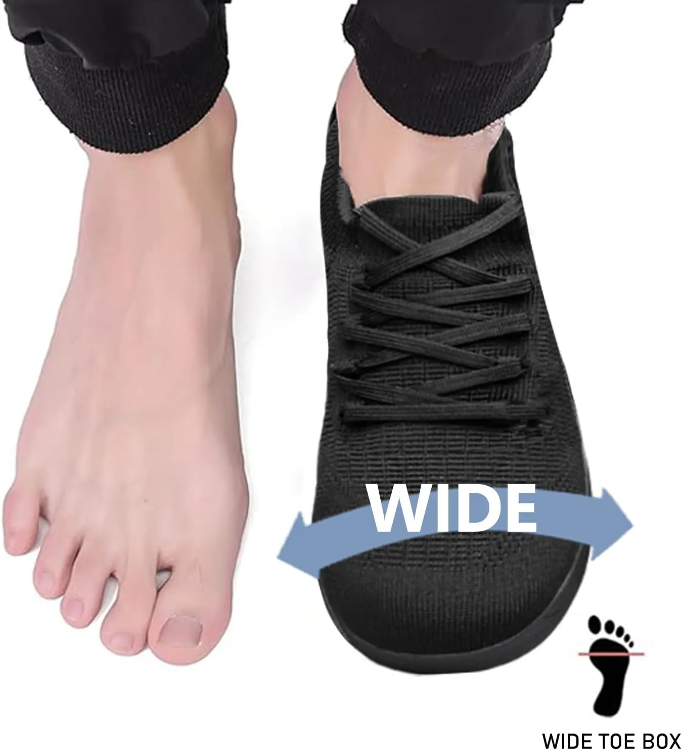 Womens Wide Toe Walking Shoes Minimalist Barefoot Shoes Zero Drop Sole Non Slip Comfortable Lightweight Wide Width Sneakers