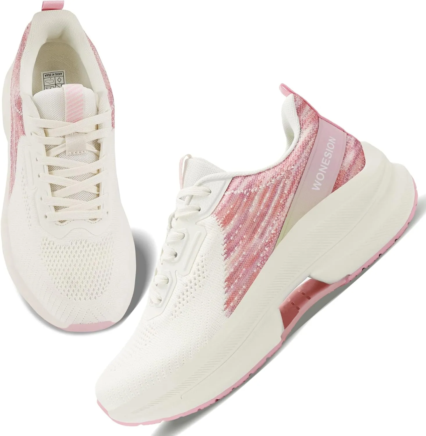 WONESION Women's Non Slip Walking Running Shoes Lightweight Athletic Tennis Sport Fashion Sneakers for Gym Work Nursing