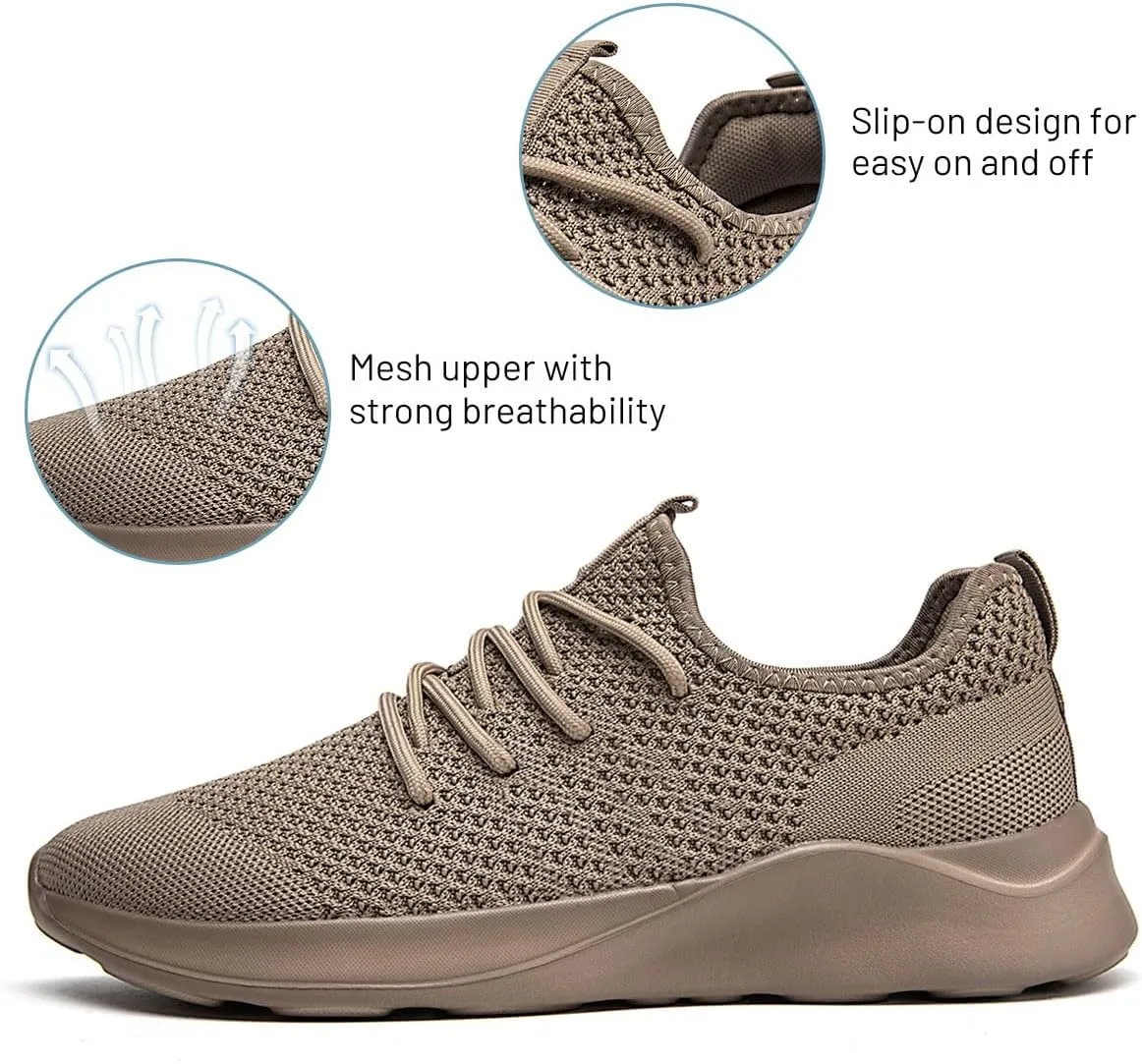 WYGRQBN Mens Walking Shoes Lightweight Breathable Slip On Running Shoes Gym Workout Tennis Fashion Sneakers