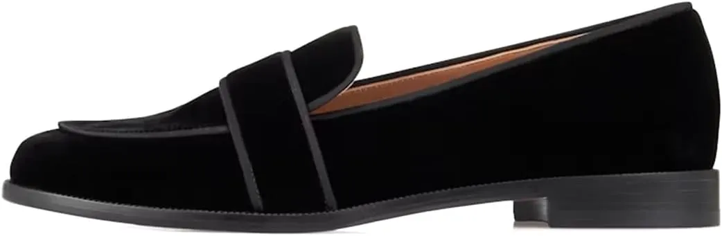 XYD Women's Closed Almond Toe Slip On Moccasins Low Heel Flats Comfy Formal Casual Office Work Dress Loafers Shoes