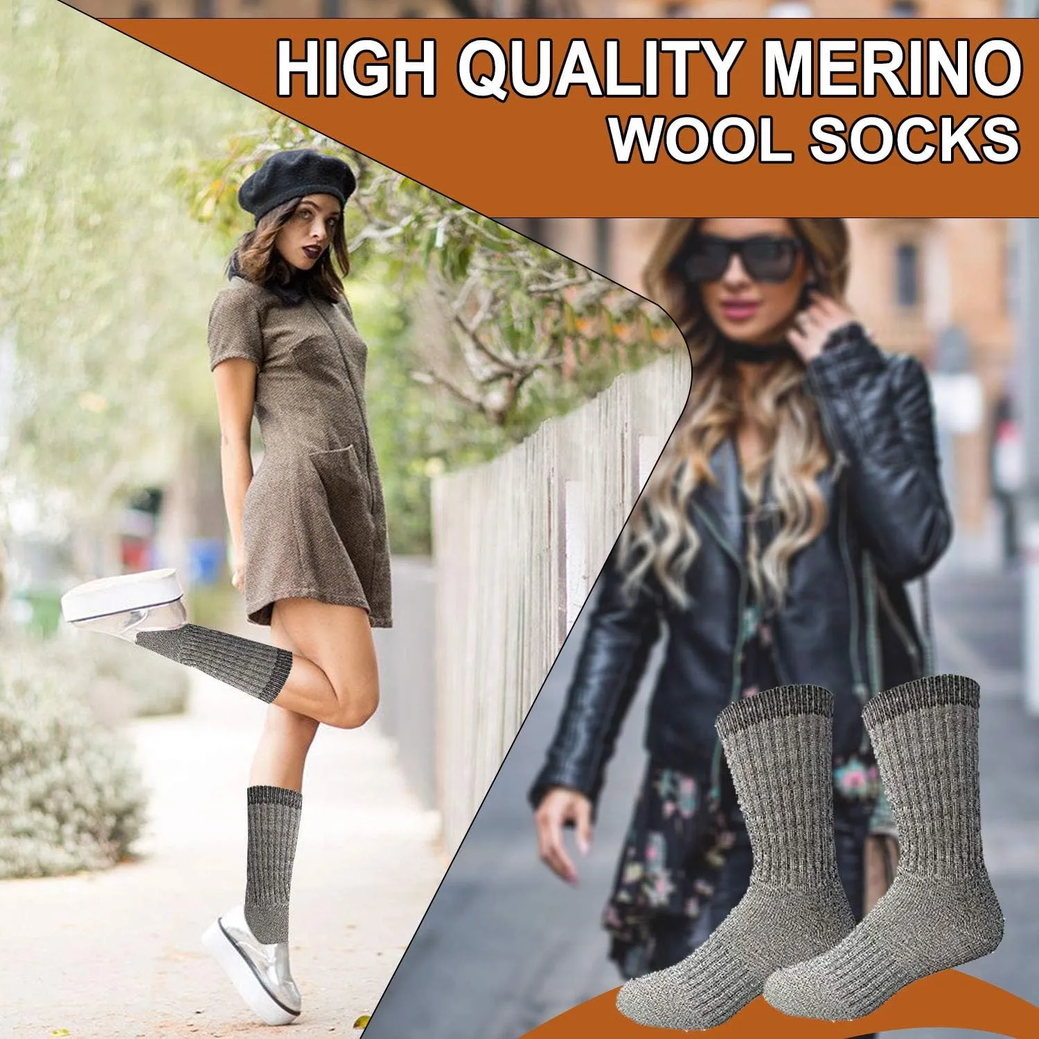 Yacht & Smith Wholesale Bulk Merino Wool Thermal Hiking Boot Socks, Mens Womens and Kids Winter Sock