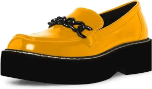 YDN Women Thick Platform Penny Loafers Round Toe Chunky Low Heel Pumps Chain Slip on Outdoor Walking Shoes Size 4-15 US