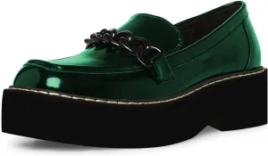 YDN Women Thick Platform Penny Loafers Round Toe Chunky Low Heel Pumps Chain Slip on Outdoor Walking Shoes Size 4-15 US