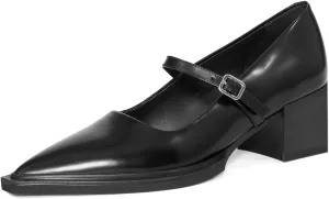 YDN Womens Mary Jane Chunky Block Low Heel Pumps Chic Closed Pointed Toe Buckled Strap Comfortable Dress Shoes Daily Size 4-16 US