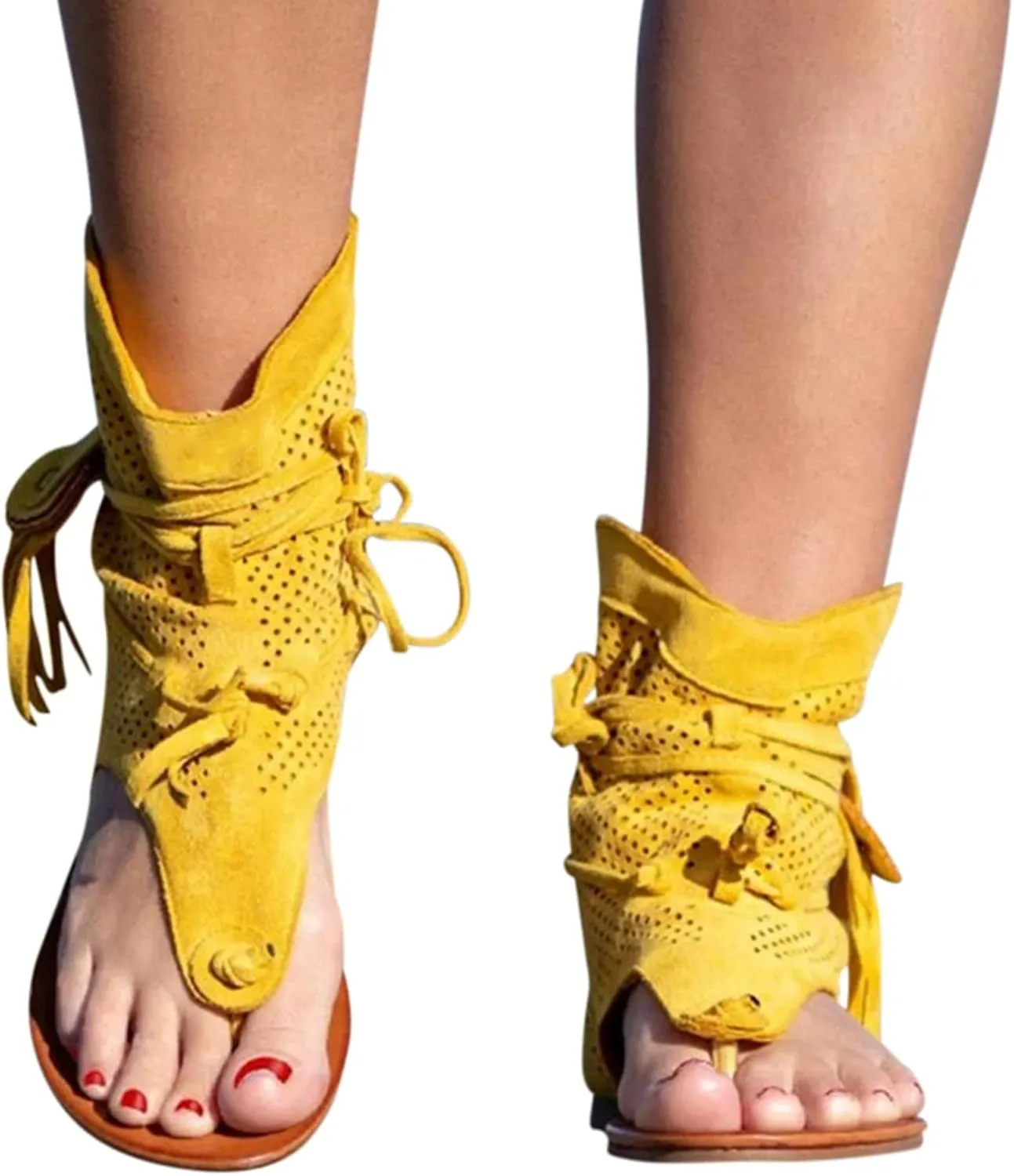 Yoga Sandals for Women Girls Roman Tassel Beach Shoes Bohemian Retro Women Boots Sandals Women's Sandals