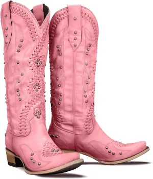 Yolkomo Cowboy Boots for Women Knee High Western Cowgirl Boots