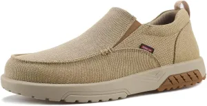 YONGJIA Men's Slip On Loafers with Arch Support Extra Cushioning and Pain Relief Orthopedic Casual Non Slip Walking Boat Shoes with Rubber Sole