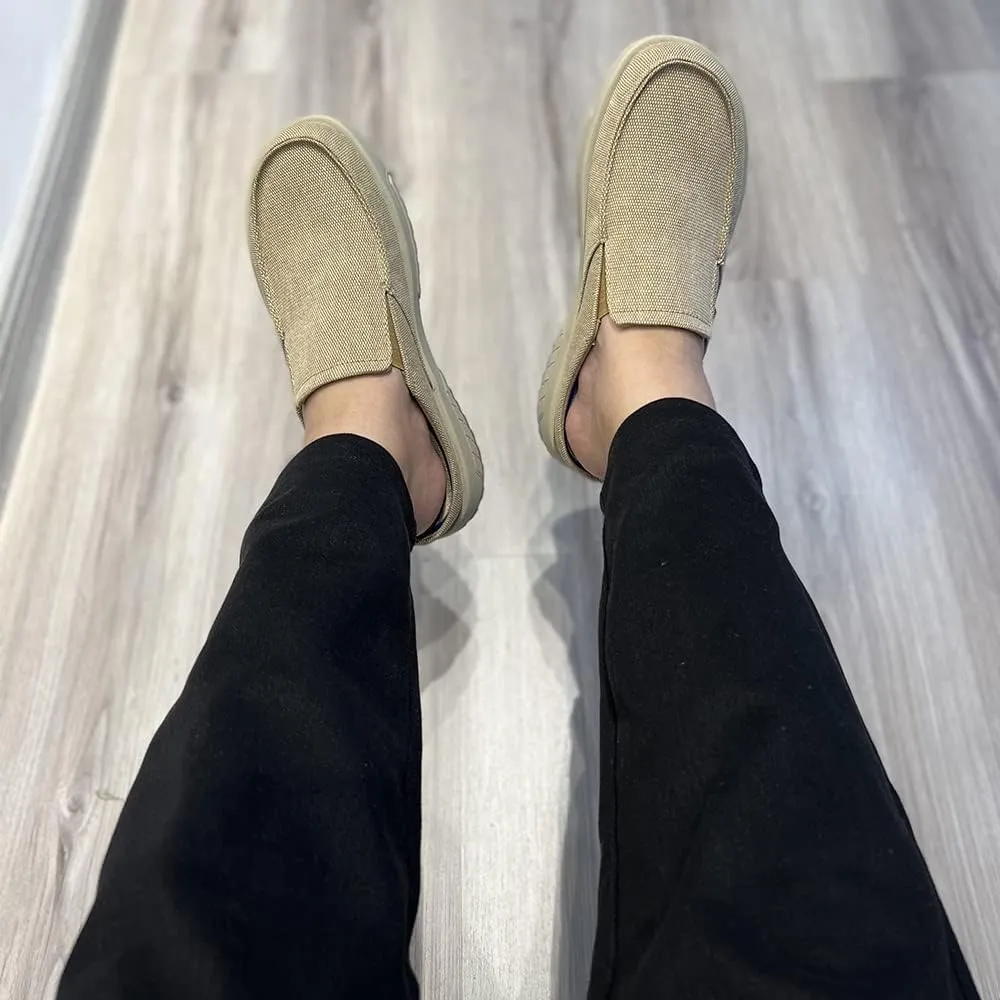 YONGJIA Men's Slip On Loafers with Arch Support Plantar Fasciitis Foot and Heel Pain Relief Orthopedic Casual Slippers Diabetic Bunions Boat Shoes