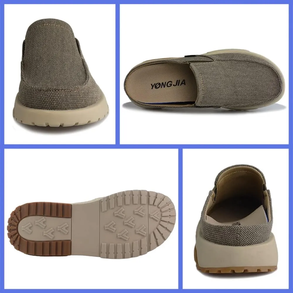 YONGJIA Men's Slip On Loafers with Arch Support Plantar Fasciitis Foot and Heel Pain Relief Orthopedic Casual Slippers Diabetic Bunions Boat Shoes