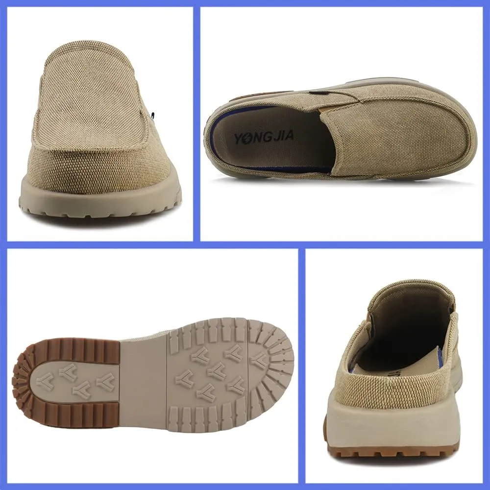 YONGJIA Men's Slip On Loafers with Arch Support Plantar Fasciitis Foot and Heel Pain Relief Orthopedic Casual Slippers Diabetic Bunions Boat Shoes