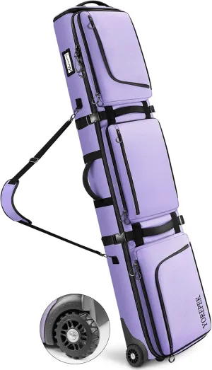 YOREPEK Padded Snowboard Bag with Wheels, Extendable Ski Bags for Air Travel Length up to 175cm, Water Resistant Snowboard Backpack with 6 Pockets for Ski Boots(up to US Size 13), Helmet, Ski Gear