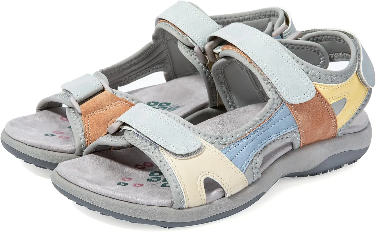 Zelaprox Women Comfortable Walking Sandals with Arch Support Hiking Sandals Casual Summer Athletic Sandals for Outdoor with 3 Adjustable Hook and Loop Strap