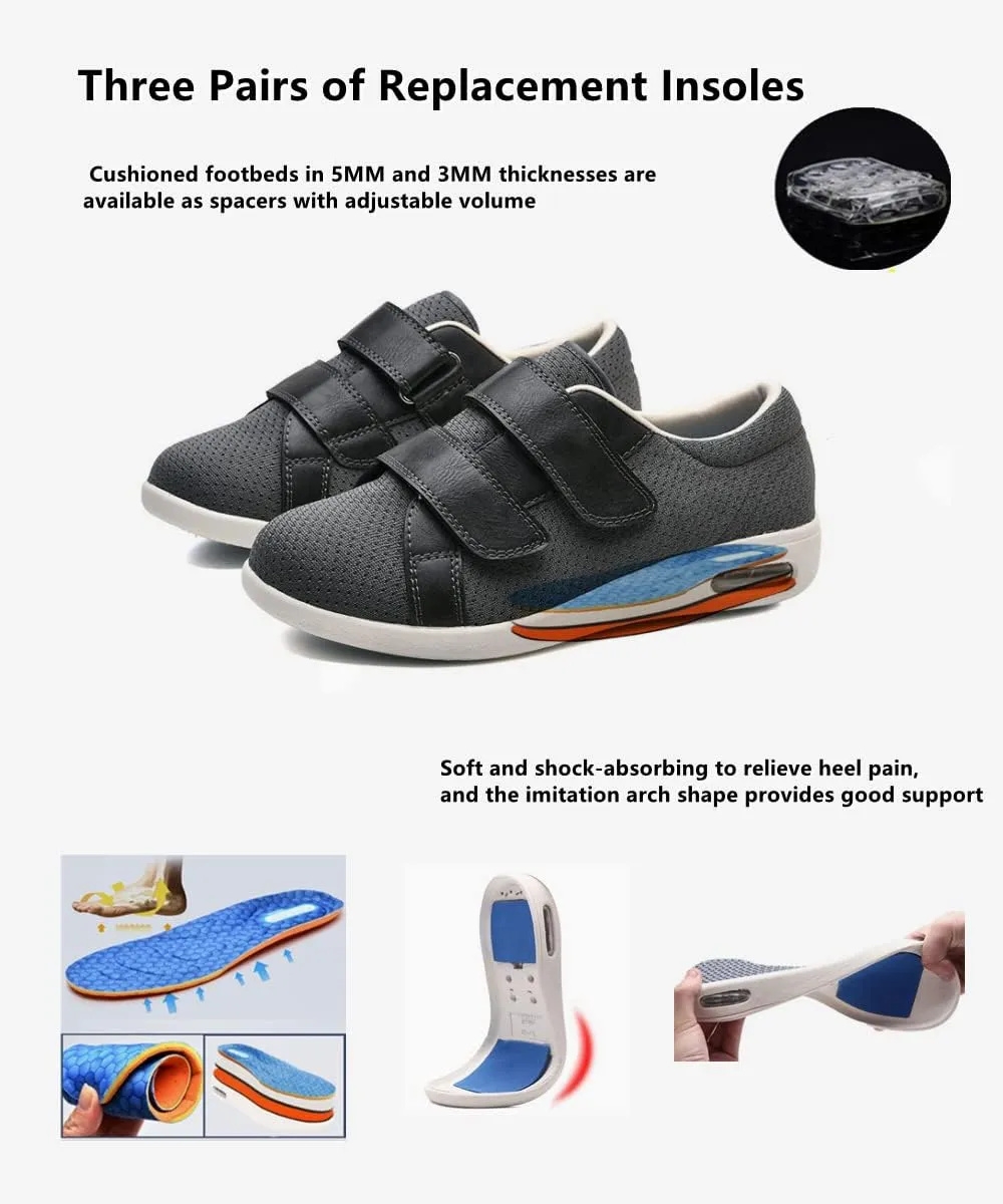 ZGDG Women Diabetic Shoes Wide Width Edema Comfy Shoes with Adjustable Strap Lightweight Non-Slip Orthopedic Walking Shoes for Elderly Hammertoe Arthritis Bunions Swollen Feet