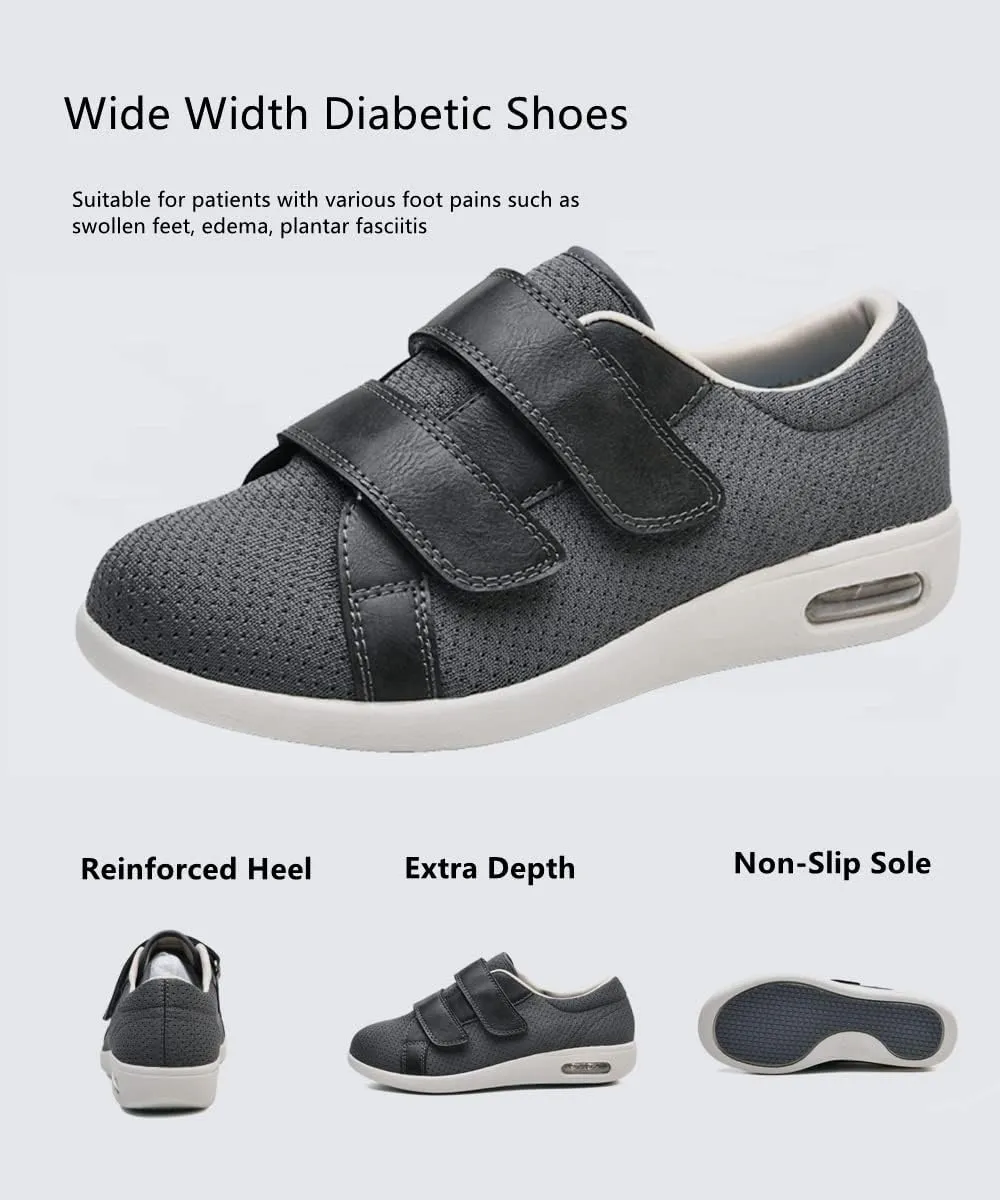 ZGDG Women Diabetic Shoes Wide Width Edema Comfy Shoes with Adjustable Strap Lightweight Non-Slip Orthopedic Walking Shoes for Elderly Hammertoe Arthritis Bunions Swollen Feet