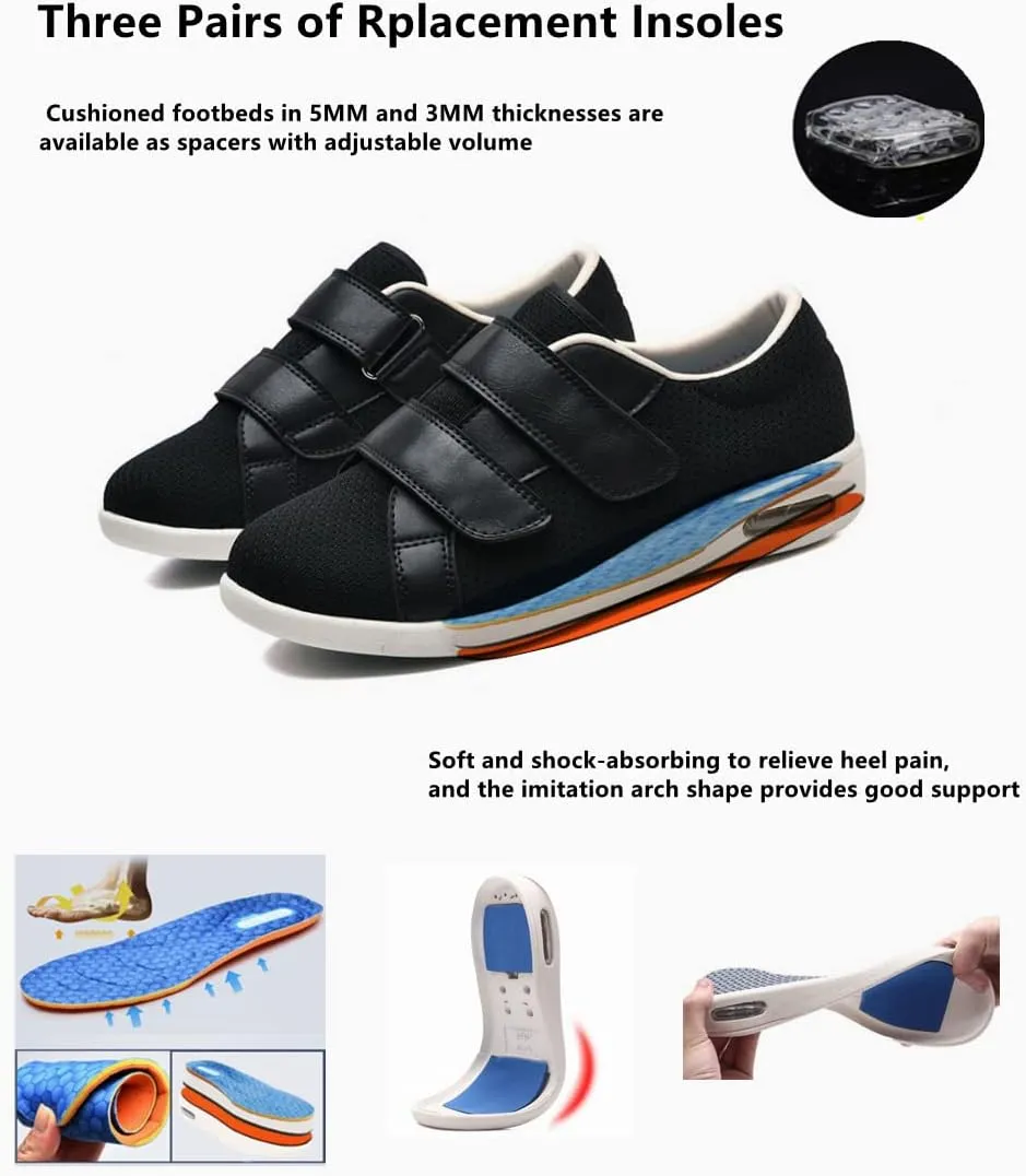 ZGDG Women Diabetic Shoes Wide Width Edema Comfy Shoes with Adjustable Strap Lightweight Non-Slip Orthopedic Walking Shoes for Elderly Hammertoe Arthritis Bunions Swollen Feet