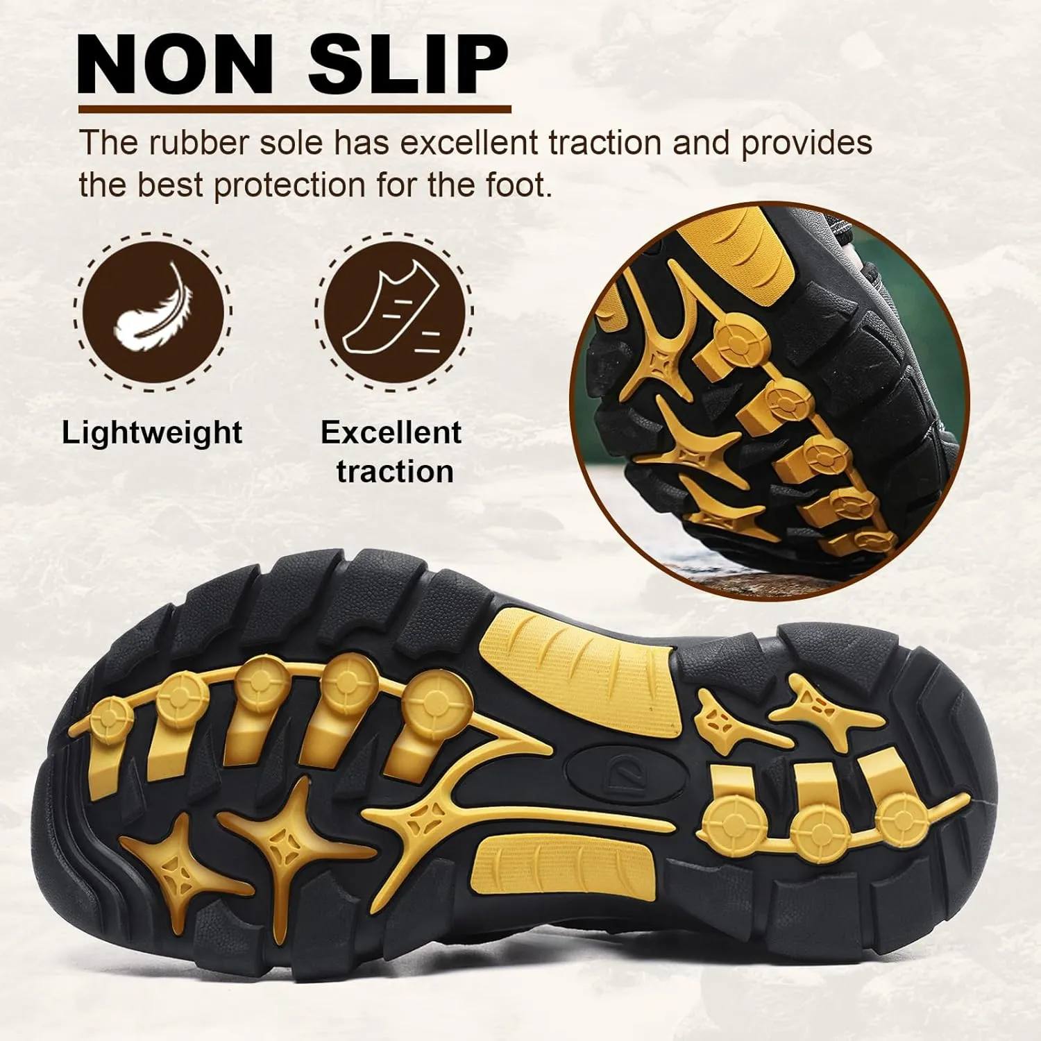 ziitop Mens Hiking Sandals Closed Toe Athletic Sport Sandals Leather Athletic Lightweight Trail Walking Casual Water Shoes