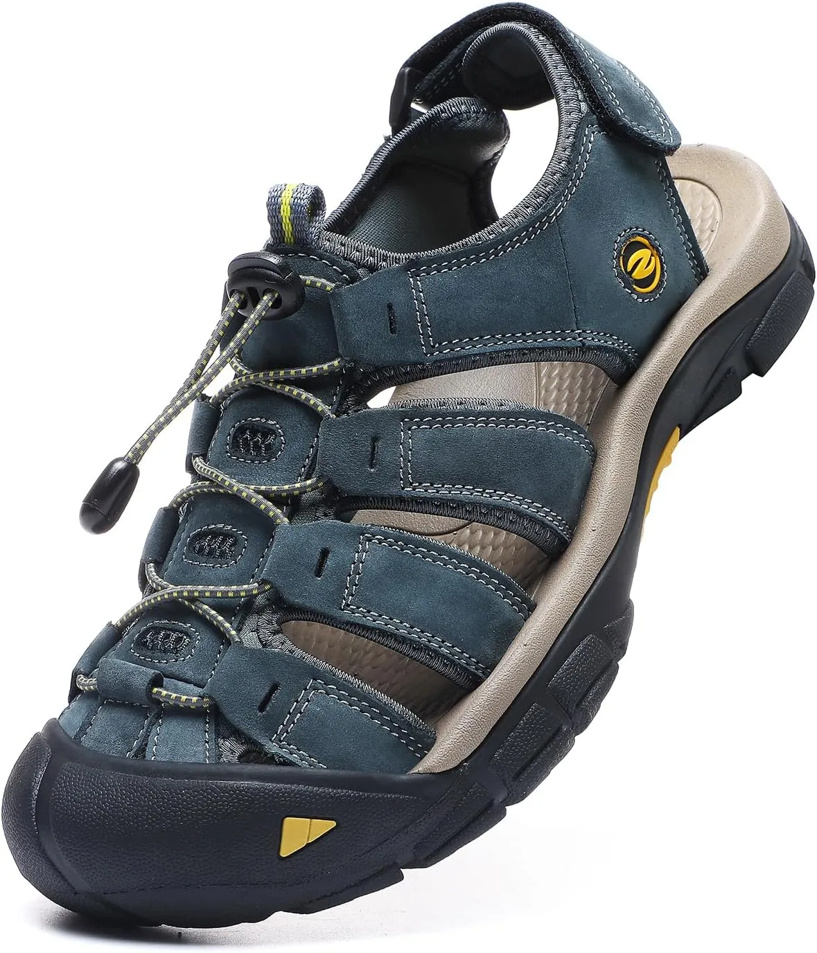 ziitop Mens Hiking Sandals Closed Toe Athletic Sport Sandals Leather Athletic Lightweight Trail Walking Casual Water Shoes