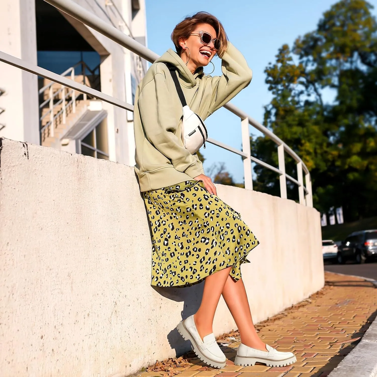 ZURIN Loafers for Women Platform Chunky Heel Loafers Lug Sole Penny Loafers Comfortable Womens Business Casual Shoes