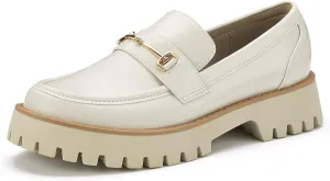 ZURIN Loafers for Women Platform Chunky Heel Loafers Lug Sole Penny Loafers Comfortable Womens Business Casual Shoes