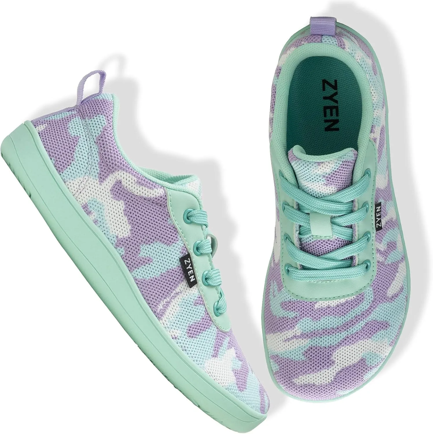 ZYEN Wide Toe Box Barefoot Shoes for Women | Wide Width Breathable Camouflage Shoes | Zero Drop Sole Fashion Non Slip Gym Sneaker Lightweight Minimalist Walking Sneaker