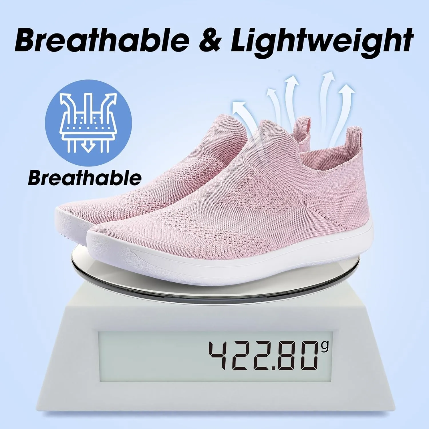 ZYEN Wide Toe Box Shoes Women Wide Width Sneakers Zero Drop Minimalist Barefoot Shoes Comfort Non-Slip Wide Running Walking Shoes
