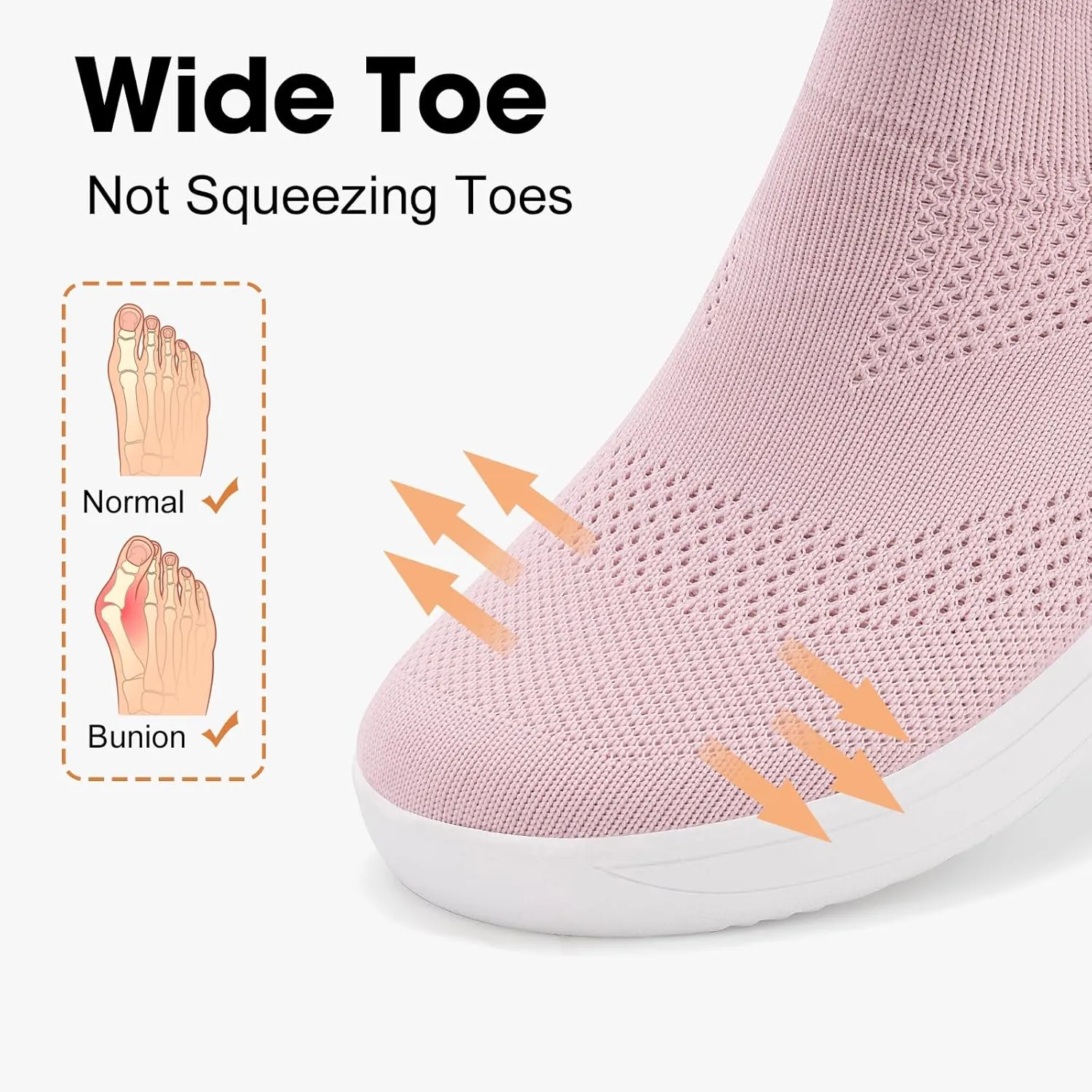 ZYEN Wide Toe Box Shoes Women Wide Width Sneakers Zero Drop Minimalist Barefoot Shoes Comfort Non-Slip Wide Running Walking Shoes